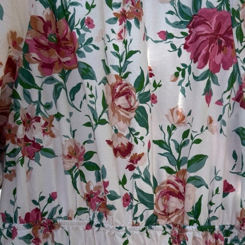 Anthropologie Somerset Floral Puff Sleeve Maxi Dress Small Smocked Cottagecore - Picture 8 of 11
